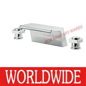 NEW waterfall Chrome bathtub faucet mixer tap 4 shower set CR007 