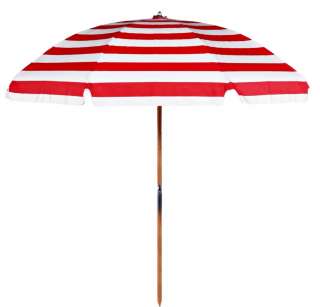 Beach Umbrella SUNBRELLA Red & White Stripe  