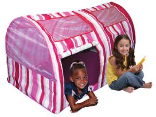 Bazoongi Kids Pink Bed Tent Twin Bed Cover Play Hut Girls with Peek a 