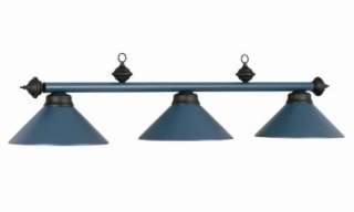 New 54 3 Lamp Hanging Pool Table Light   Matte Blue  