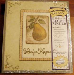 Recipe Keeper Deluxe Binder Pear Betty Whiteaker Notepad Magnets 2007 