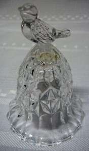 Adorable Vintage Crystal Bell with Bird Top Handle  