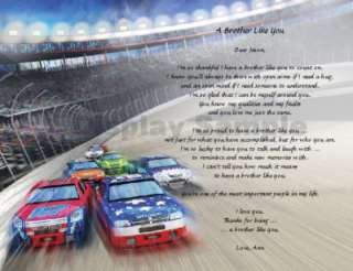 Personalized Poem for Brother Christmas Gift Stock Car Racing Race 
