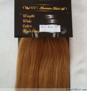 22 Human Hair Extensions Nail Tip 100S 1g/S Blonde #27  