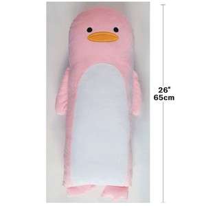 cute pink penguin body pillow plush toy comfort bedding cushion  