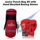 Punch Bag Kick Boxing Gloves MMA Sparring Kids Punchbag