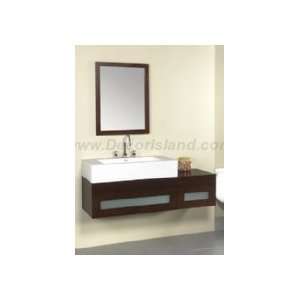   Bathroom Vanity Set W/ 3 Hole Ceramic Faucet Deck, Wood Framed Mirror