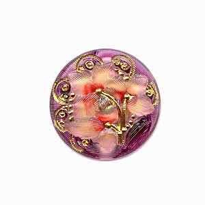 Nirvana Beads Czech Glass Button #04 Flower 27 mm  