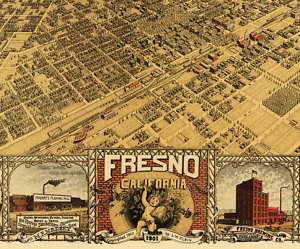FRESNO CALIFORNIA (CA) PANORAMIC MAP 1901 MOTP  