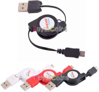 USB to Micro B 5 Pin Retractable Male Data Cable  DC  