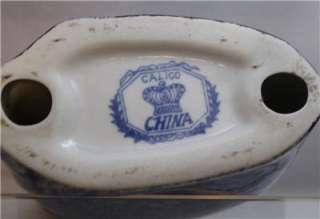 Calico China Porcelain Blue Cat w/ Black Ears 11 Tall  