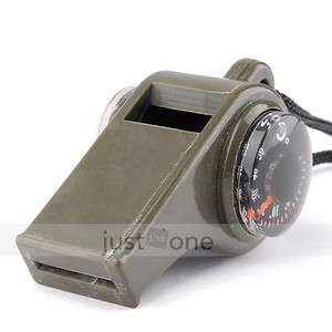 Outdoor Camping Hiking Emergency Survival Whistle Thermometer Compass 