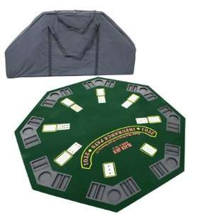  Octagon Folding Poker Blackjack Table Top w/ Chips Trays 
