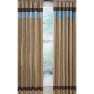 Soho Blue And Brown Window Curtain Panels   Set Of 2