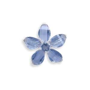   Light Blue Glass Flower Fashion Pin CleverSilver Jewelry