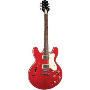   Semi Hollow body Electric Guitar, Transparent Red Musical Instruments