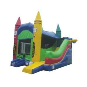 Bounce House with Slide Crayon Inflatable Combo  Free 