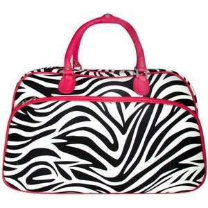  Zebra Print Large Bowler Satchel Overnight Weekender Bag 