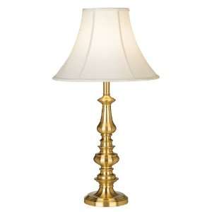  Tall Satin Brass Finish Candlestick Base Table Lamp