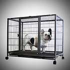   Duty Metal Dog Cage Kennel w Wheels Portable Pet Puppy Carrier Crate