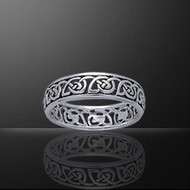 Irish Traditional Celtic Knot .925 Sterling Silver Band Ring Size 11 