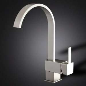 com Brushed Nickel Kitchen Bathroom Vessel Sink Faucet, Single handle 