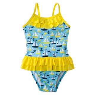 Circo® Infant Toddler Girls 1 Piece Sailboat Swim Suit   Blue.Opens 