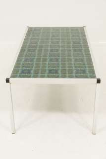 Danish Modern Steel & Tile Top Coffee Table  