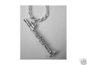 1382 Music clarinet instrument silver charm Jewelry  