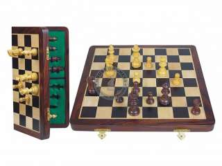 Magnetic Chess Set Folding Rosewood Chess Board 14 & Chess Pieces
