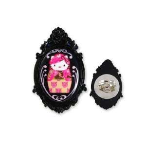   Kitty Pink Head Portrait Cameo Ring   Black (FINAL SALE) Jewelry