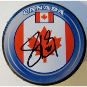  Autographed Sidney Crosby Hockey Puck   Team Canada JSA 