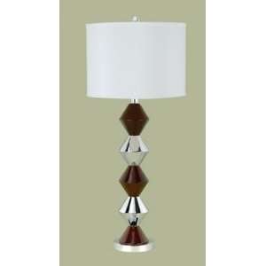 Candice Olson 1 Light Martin Table Lamp Faux Wood/Chrome  