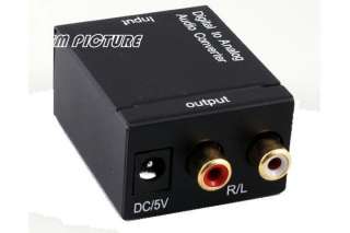   Coaxial SPDIF to Analog R/L Audio Converter + 2 M Toslink Cable  