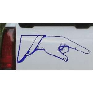 Pointing Hand Business Car Window Wall Laptop Decal Sticker    Blue 