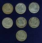 COLOMBIA REPUBLIC 5 CENTAVOS COINS 1935 1946, LOT OF 7