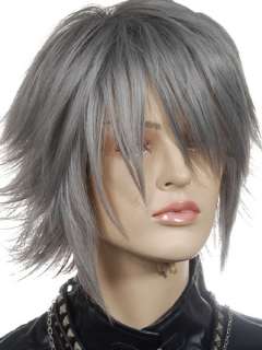 KW434 Short Grey Spike Cosplay Wigs for human hair New  