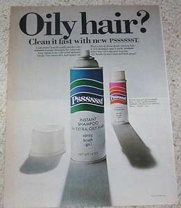 1972 Clairol Psssssst instant hair OLD shampoo PRINT AD  