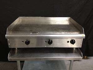   36 Manual Natural Gas Flat Griddle   3/4 Thick Plate   Very Clean