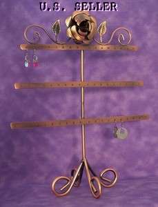 COPPER COLORED METAL EARRING RACK HOLDS 54  