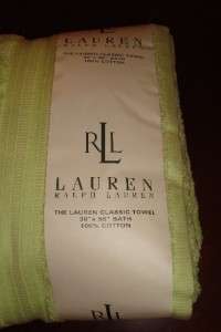 RALPH LAUREN CLASSIC BATH TOWELS 30 X 56 Cotton LIME GREEN NWT 