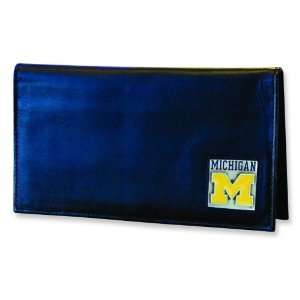   University of Michigan Leather Checkbook Cover Wallet