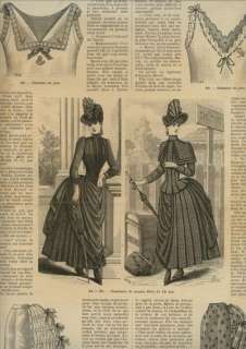 ORIGINAL SALON MODE Sept 17,1887 + clothing PATTERN  