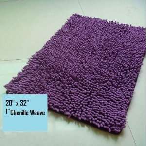 Purple Rectangle Premium Long Chenille Luxury Bathroom Bath Mat Rug 20 