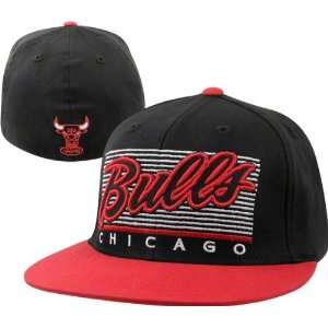  Chicago Bulls Retro Script Flat Brim Flex Hat Sports 