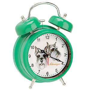  Schnauzer Dog Twin Bell Alarm Clock