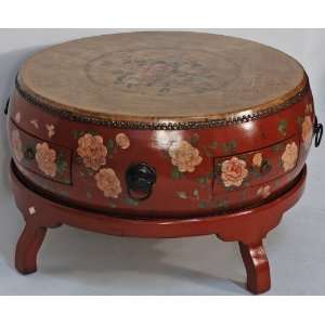 com BK0086Y Chinese Drum Coffee Table with Stand, Contemporary, China 