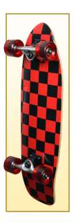 Checker Red Complete Longboards Mini Cruiser Skateboard  