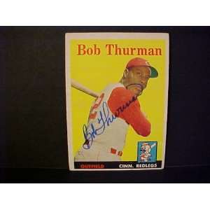 Bob Thurman Cincinnati Redlegs #34 1958 Topps Signed Autographed 