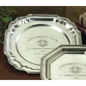 Antique Silver Square University Club Charger, Set of 4  